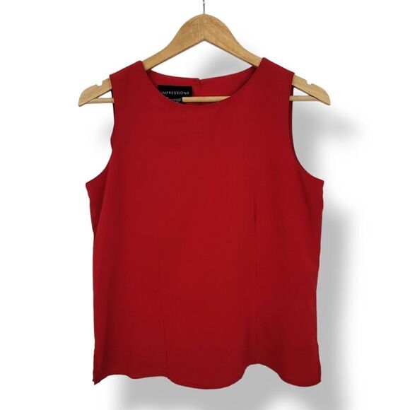 Vintage 90s Y2K Impressions Sleeveless Shell Top in Red Size Small - Picture 1 of 7